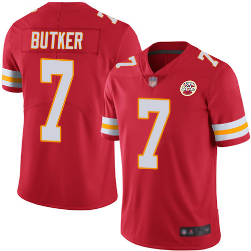 Men Kansas City Chiefs #7 Butker Harrison Red Team Color Vapor Untouchable Limited Player Football Nike NFL Jersey